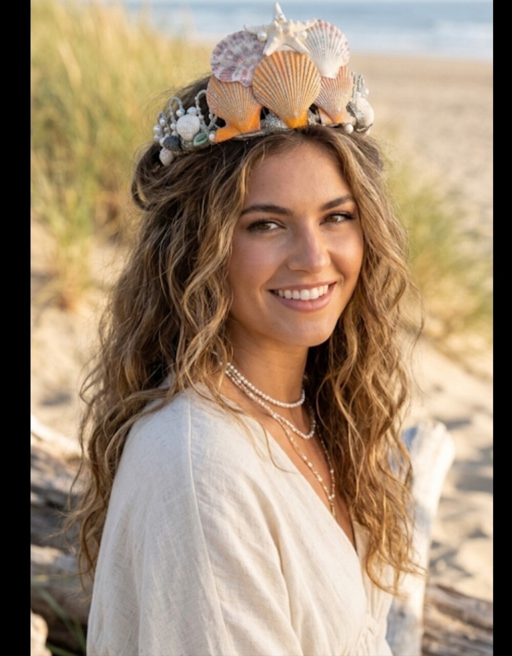 Handmade Light Mermaid Shell Crown